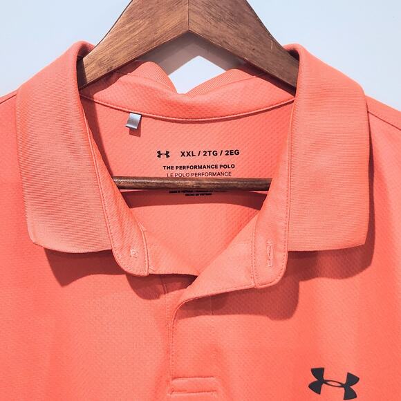 Under Armour Mens Pink The Performance Polo Short Sleeve Shirt Size XXL Golf - Picture 2 of 11
